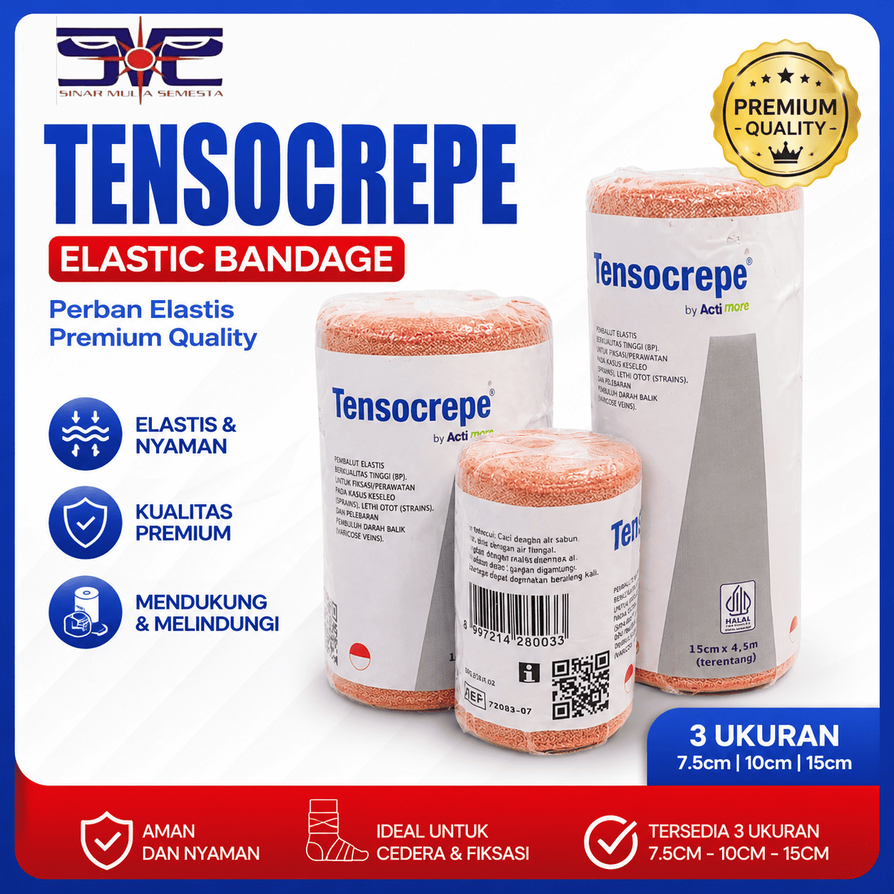 Tensocrepe Elastic Bandage Perban Elastis